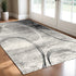 2' X 4' Gray Abstract Dhurrie Area Rug